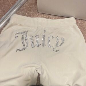 Juicy Couture Kids Cream Joggers with Silver Accents